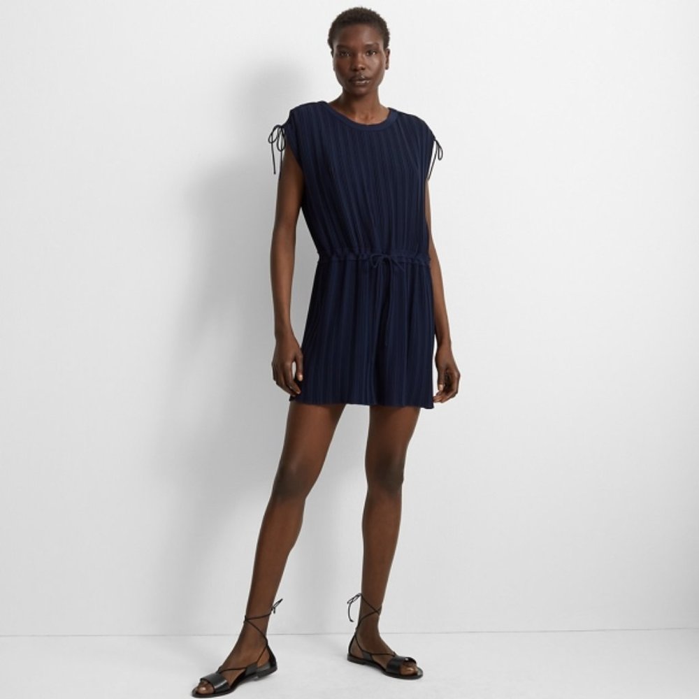 NWT Club Monaco Viga pleated tie-shoulder romper in Rose Pink (not black)